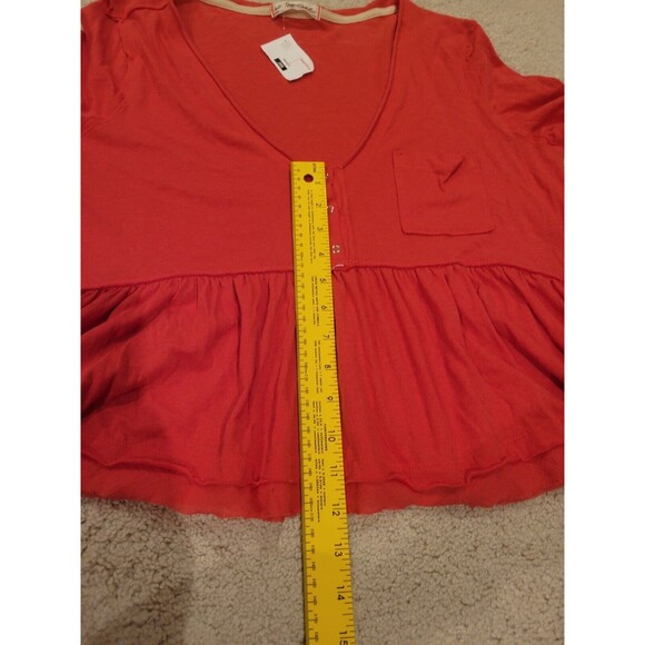 NWT Free People Women Heart of Mine Colorblock Top Shirt Burnt Orange Tan Large - Picture 6 of 9